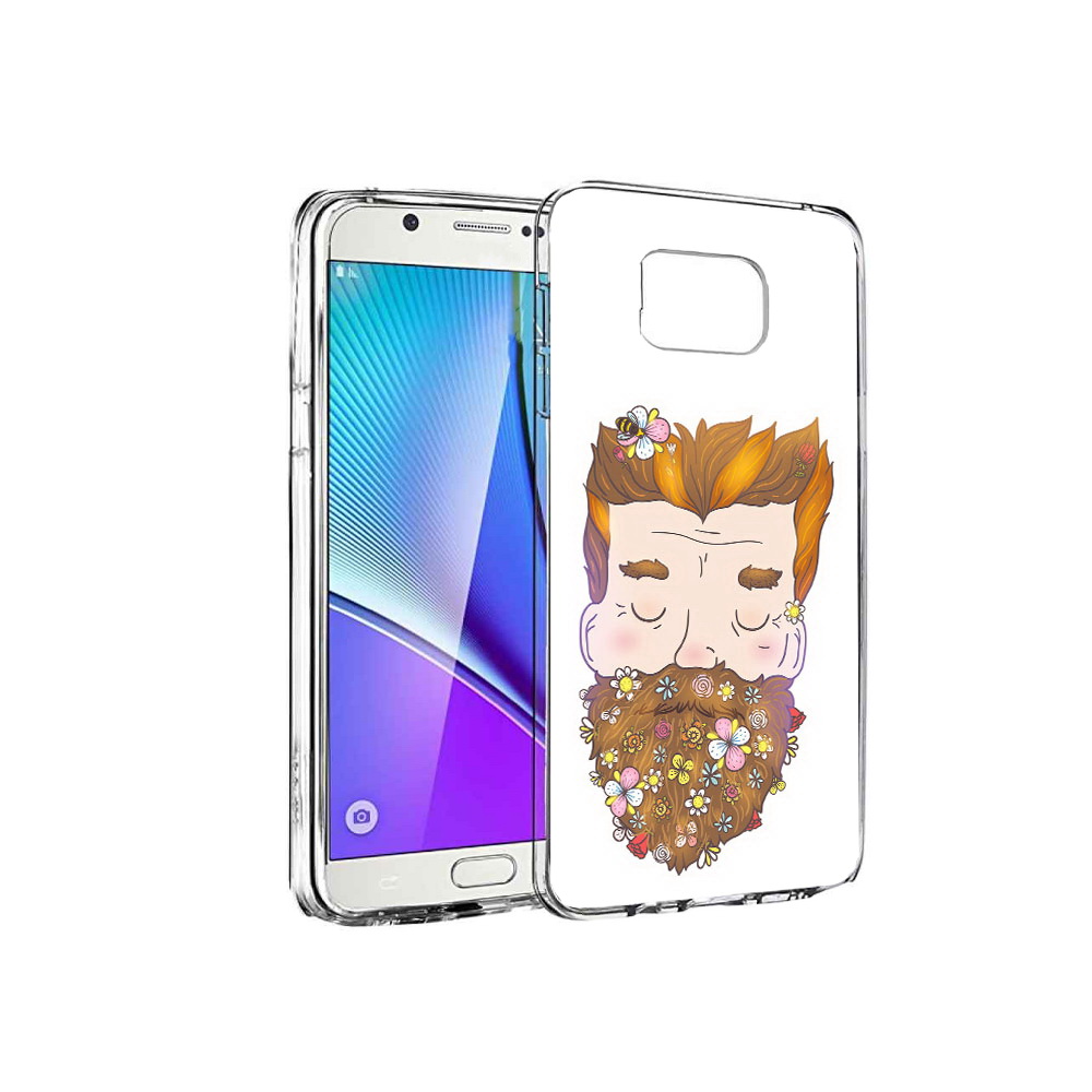 Чехол MyPads Tocco для Samsung Galaxy Note 5 мужчина с цветами в бороде