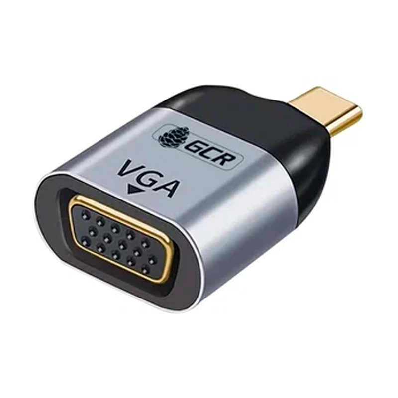 

Переходник GCR USB Type C - VGA вилка-розетка м () серебристый