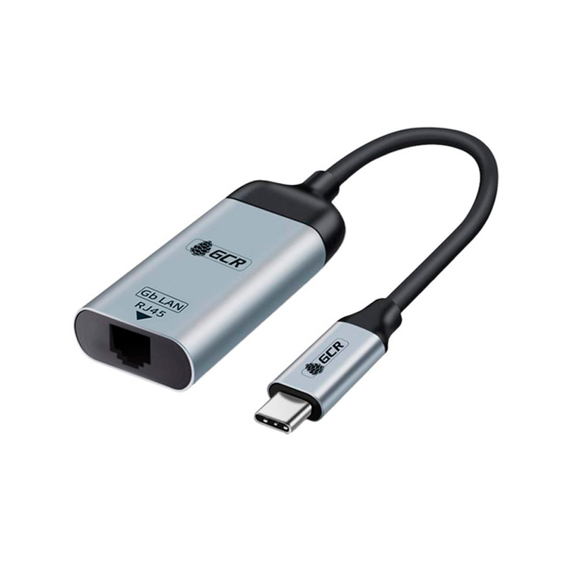

Переходник GCR USB Type C - RJ45 вилка-розетка м () серебристый