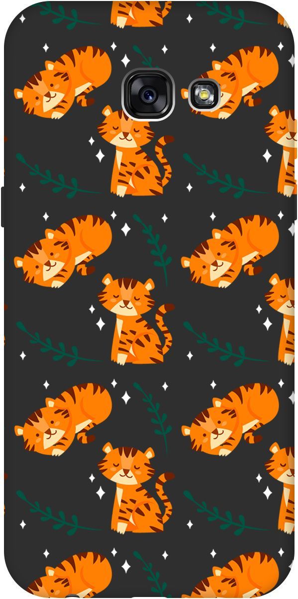 

Матовый чехол на Samsung Galaxy A5 (2017) с принтом "Tigers" черный, Черный;белый, 8415
