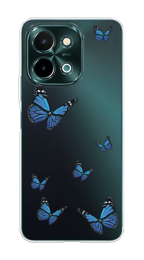 

Чехол на Vivo Y28 4G "Blue butterflies", Синий;черный, 2611650-1
