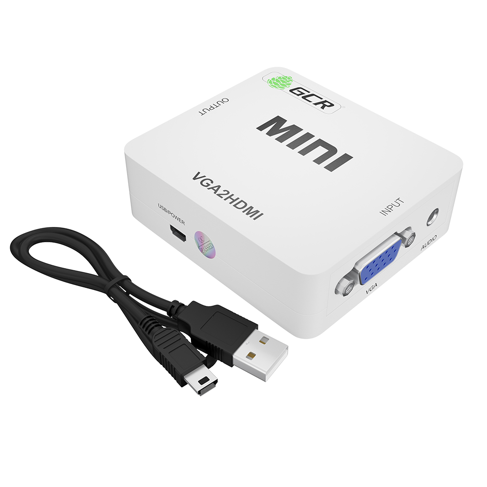 фото Переходник vga на hdmi gcr + мини джек 3.5 mm для телевизора gl-v122