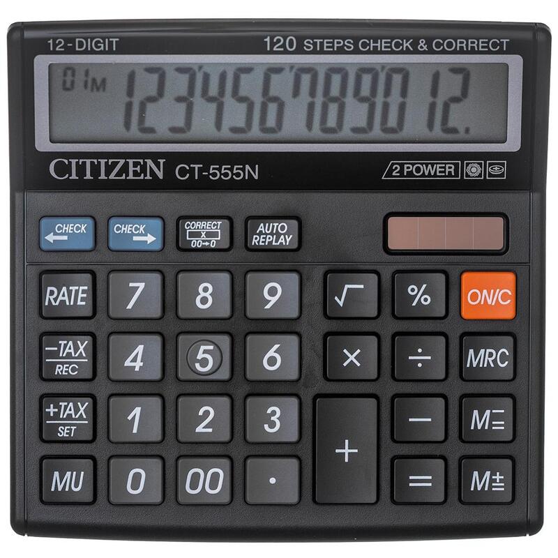 Калькулятор настольный Citizen CT555N, 12 разрядов