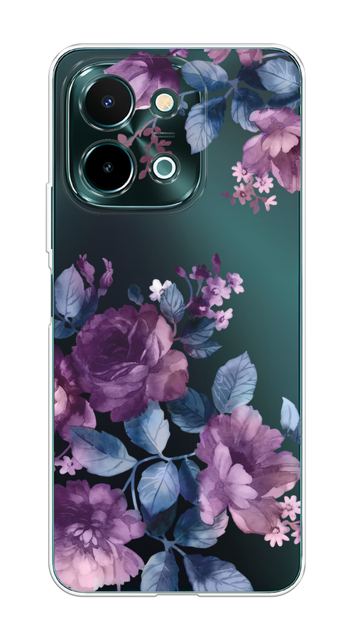

Чехол на Vivo Y28 4G "Purple Blossoms", Синий;фиолетовый, 2611650-1