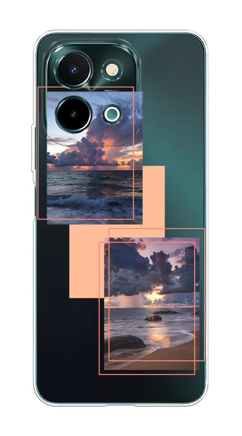 

Чехол на Vivo Y28 4G "Sky collage", Розовый;прозрачный;синий, 2611650-1