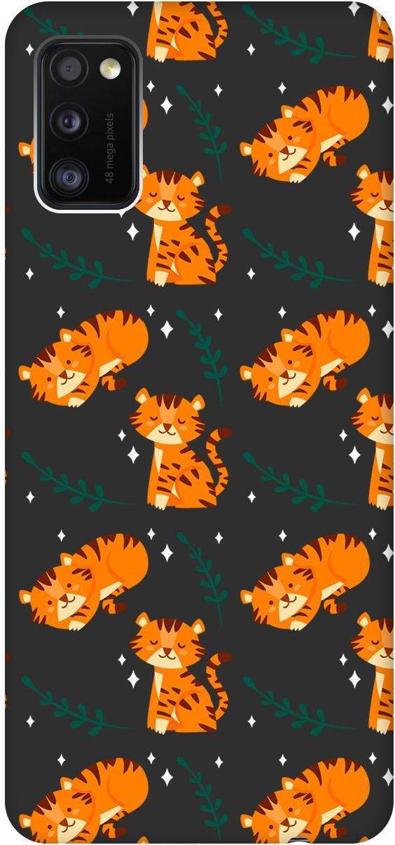 

Матовый чехол на Samsung Galaxy A41 с принтом "Tigers" черный, Черный;белый, 8414