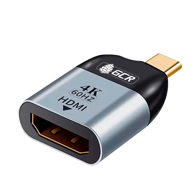 

Переходник GCR USB Type C - HDMI вилка-розетка м серебристый