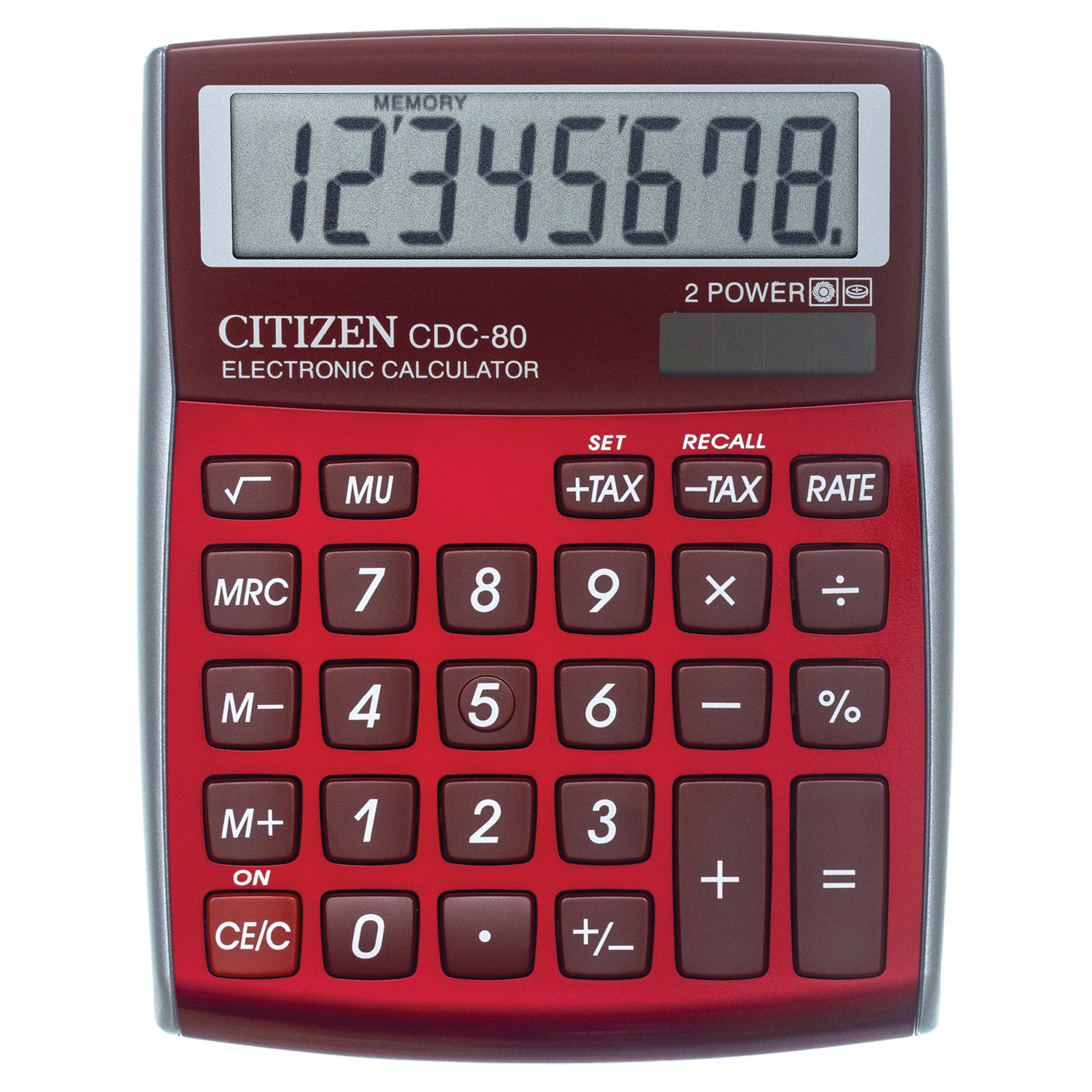 Настольный калькулятор Citizen CDC-80RDWB, 8 разрядов, красный