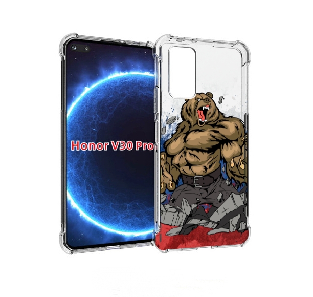 

Чехол бампер MyPads медведь защитник родины для Honor V30, Прозрачный, Tocco