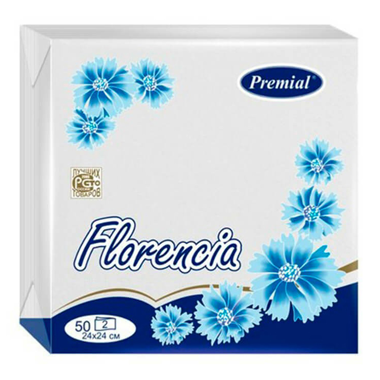 фото Салфетки бумажные premial florencia белые 24 х 24 см 50 шт