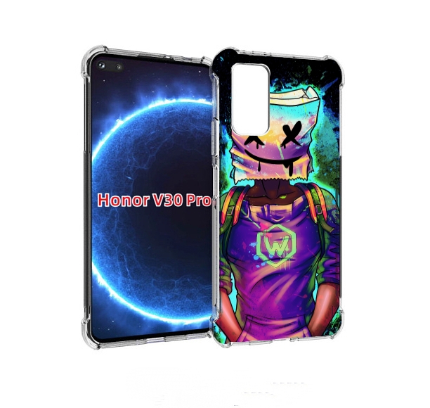 

Чехол бампер MyPads маршмеллоу-глитч для Honor V30 Pro, Прозрачный, Tocco