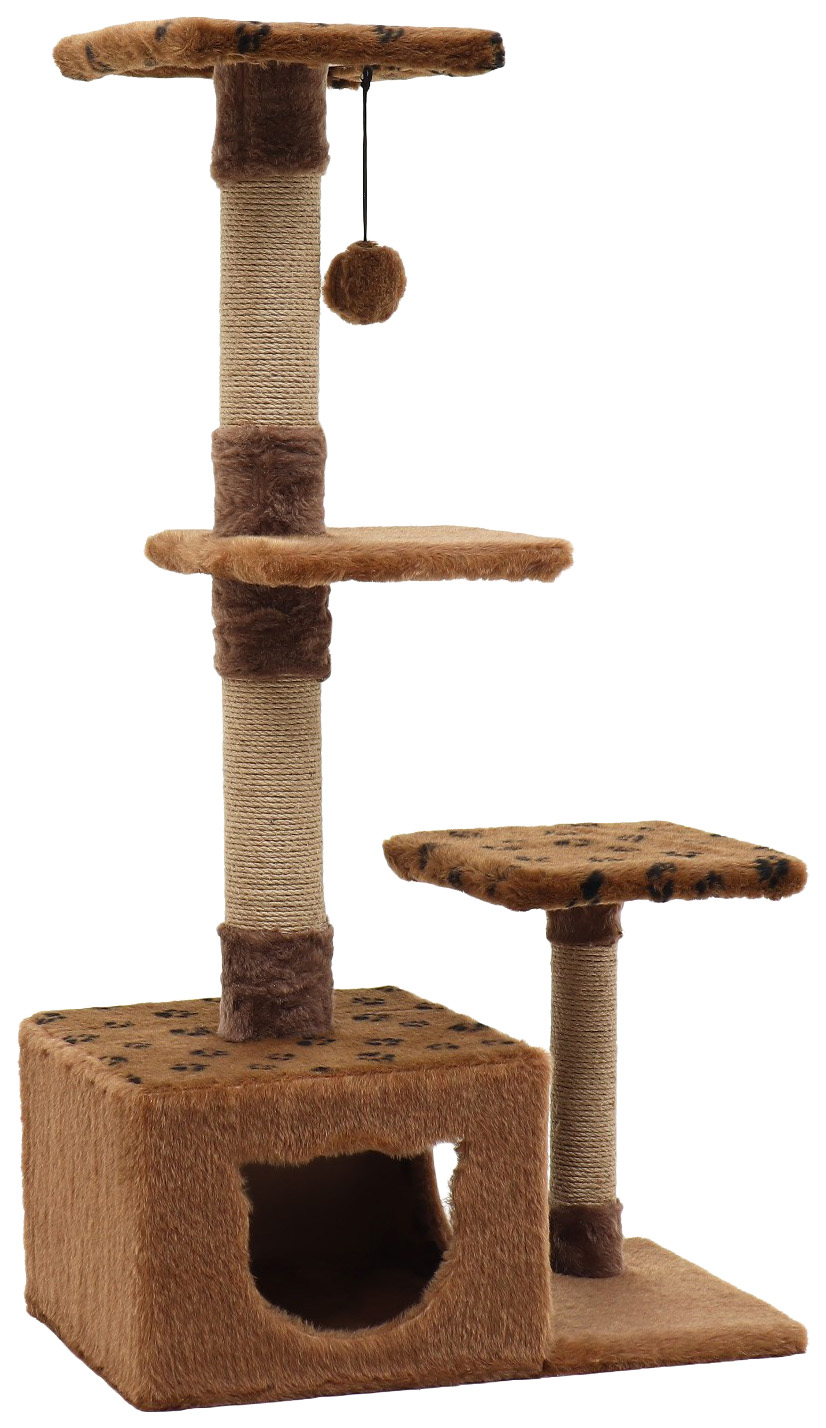

Комплекс-когтеточка Пижон квадратный 3 уровня коричневый 65х36х107 см, мех, джут