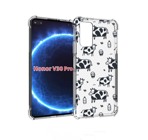 

Чехол бампер MyPads маленькие-коровки для Honor V30 Pro, Прозрачный, Tocco