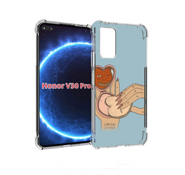 

Чехол бампер MyPads макияж картинка женский для Honor V30, Прозрачный, Tocco