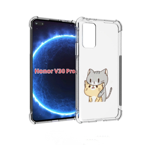

Чехол бампер MyPads любящие-коты для Honor V30 Pro, Прозрачный, Tocco