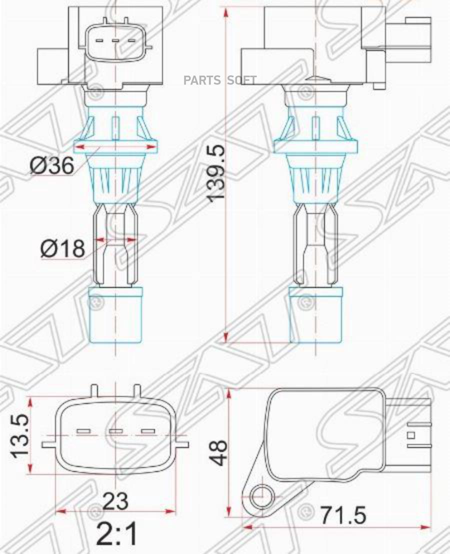 Катушка Зажигания Mazda 6/Atenza 2.3 Gg/Gh/Gy 05-/Mpv Ly3 06-/Mazda 3/Axela Bk3/5 06- Sat