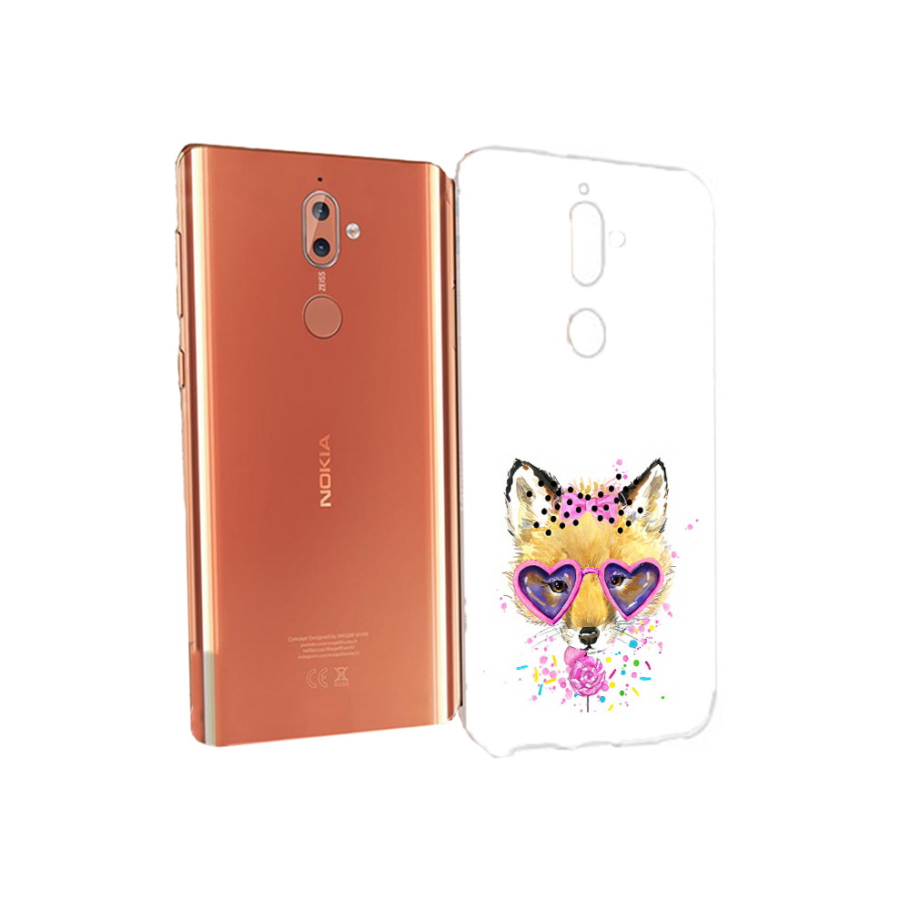 

Чехол MyPads Tocco для Nokia 9 лисенок с бантиком (PT126479.94.441), Прозрачный, Tocco