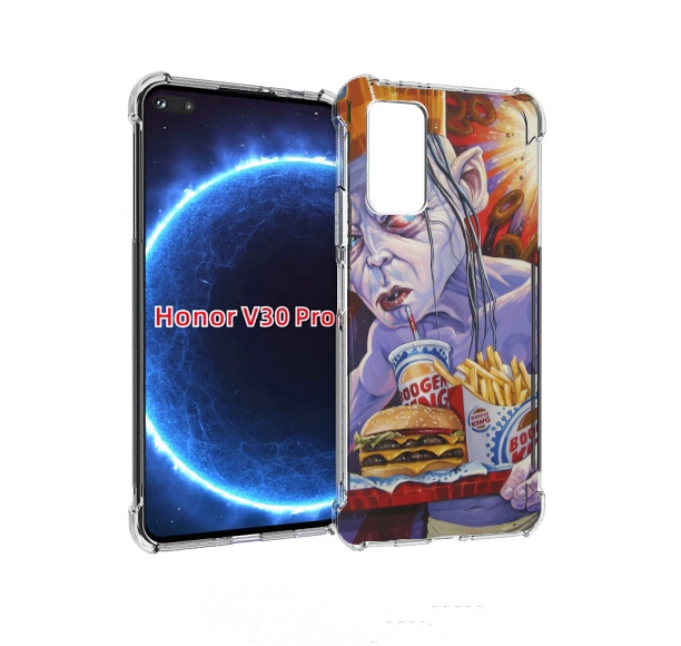 

Чехол бампер MyPads любитель бургер кинга для Honor V30 P, Прозрачный, Tocco
