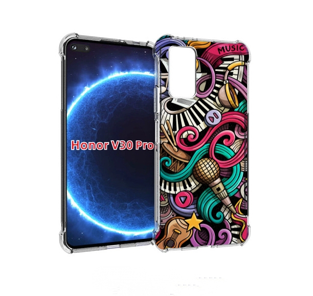 

Чехол бампер MyPads любимая-музыка для Honor V30 Pro, Прозрачный, Tocco