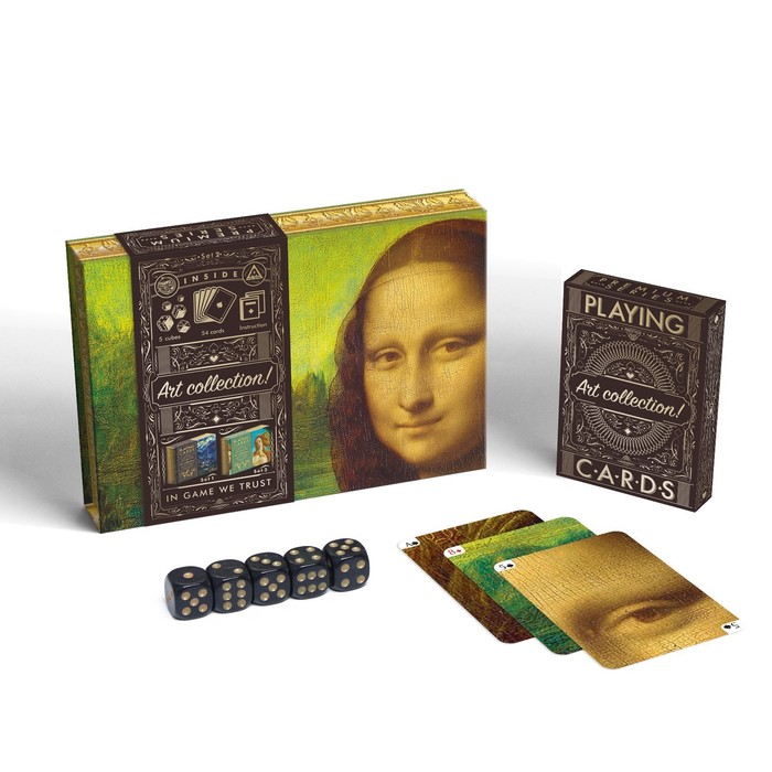 

Подарочный набор 2 в 1 «Playing cards. Art collection», 54 карты, кубики