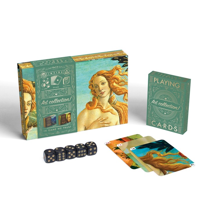 

Подарочный набор 2 в 1 «Playing cards. Art collection», 54 карты, кубики