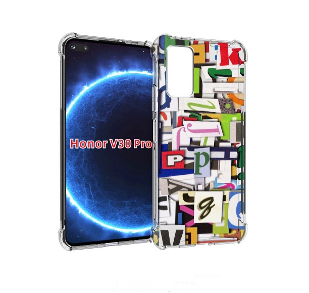 

Чехол бампер MyPads ломанные-буквы для Honor V30 Pro, Прозрачный, Tocco