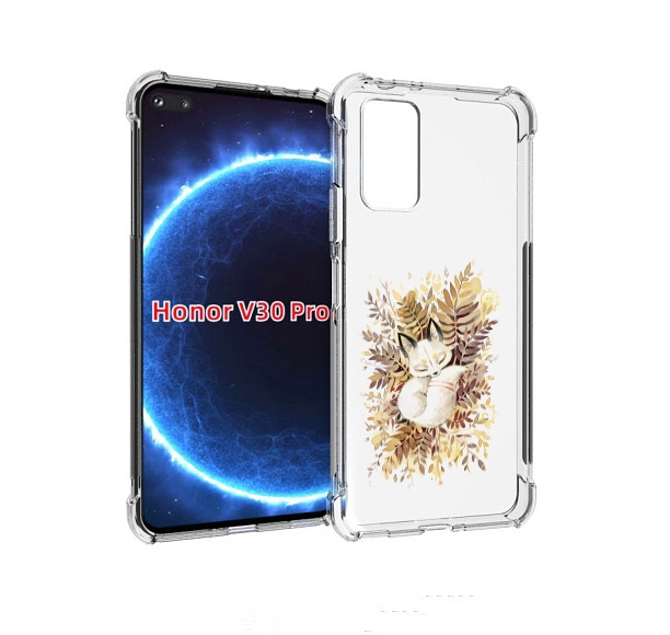 

Чехол бампер MyPads лисенок в траве для Honor V30 Pro, Прозрачный, Tocco