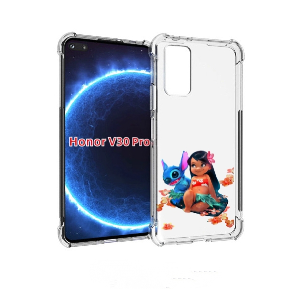 

Чехол бампер MyPads лила-и-стич детский для Honor V30 Pro, Прозрачный, Tocco