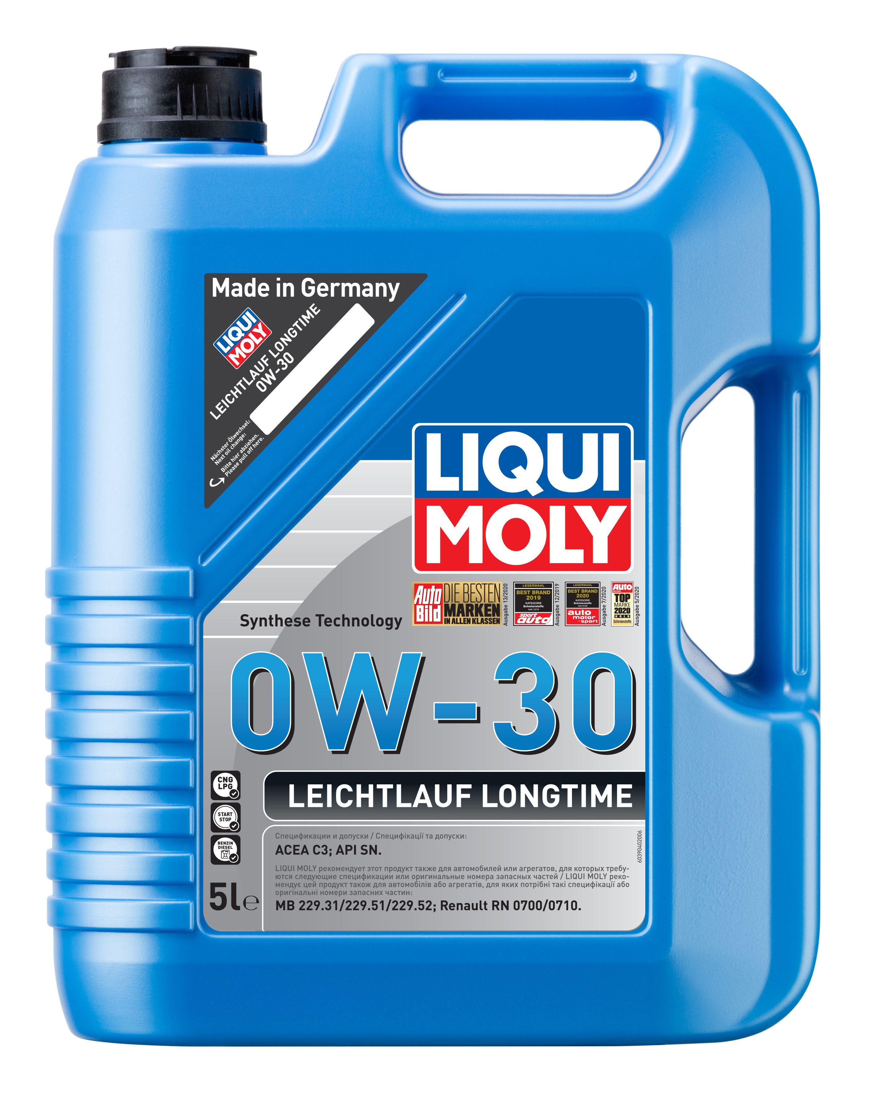 фото Моторное масло liqui moly leichtlauf longtime 0w-30 (5l) 39040