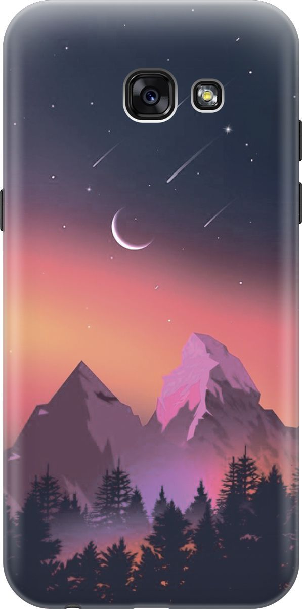 

Чехол на Samsung Galaxy A5 (2017) с принтом "Горы и звездопад", Оранжевый;черный, 7148