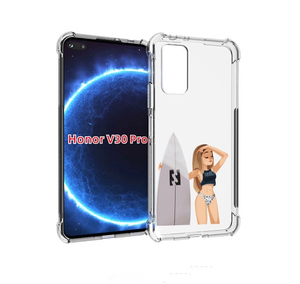 

Чехол бампер MyPads летний-серф для Honor V30 Pro, Прозрачный, Tocco