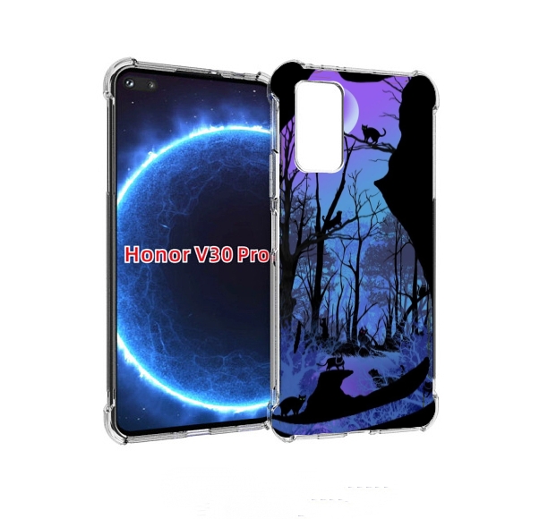 

Чехол бампер MyPads лес внутри кота для Honor V30 Pro, Прозрачный, Tocco