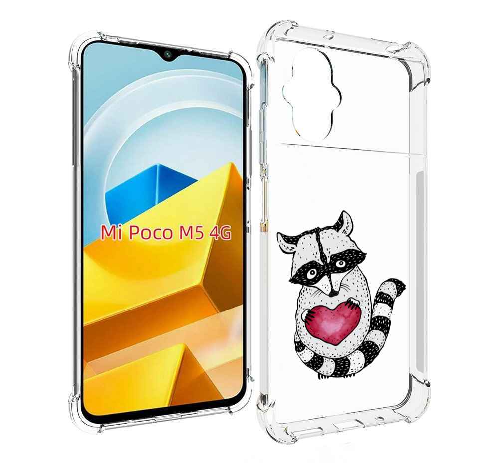 

Чехол MyPads Tocco для Xiaomi M5 Енот с сердечком, Прозрачный, Tocco