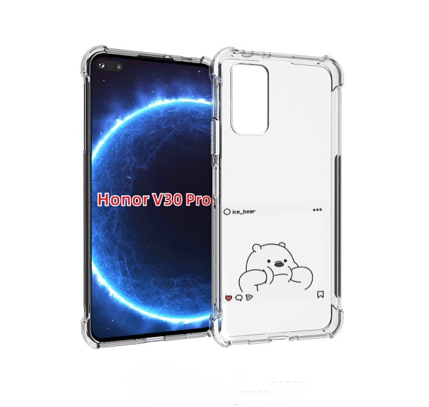 

Чехол бампер MyPads ледяной-медведь для Honor V30 Pro, Прозрачный, Tocco