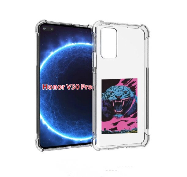 

Чехол бампер MyPads лев с розовыми зубами для Honor V30 P, Прозрачный, Tocco