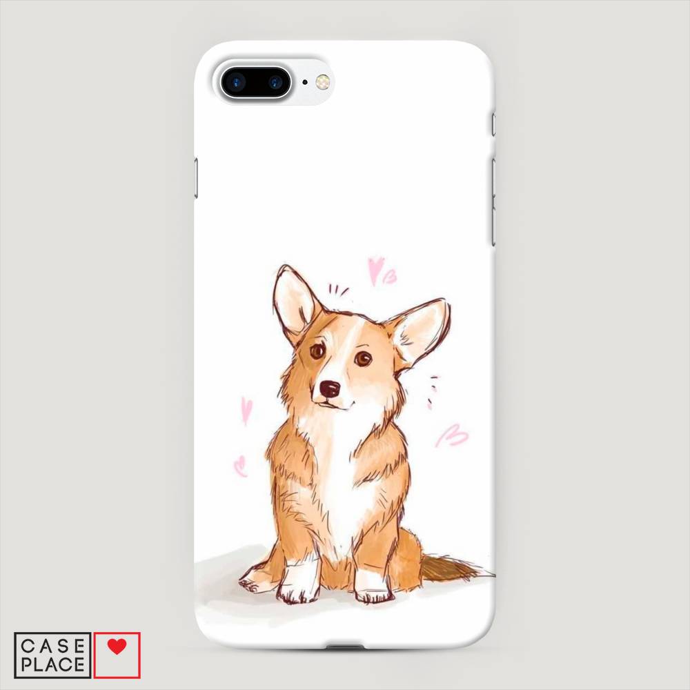 

Пластиковый чехол "Корги любовь" на Apple iPhone 8 Plus, 10920-1