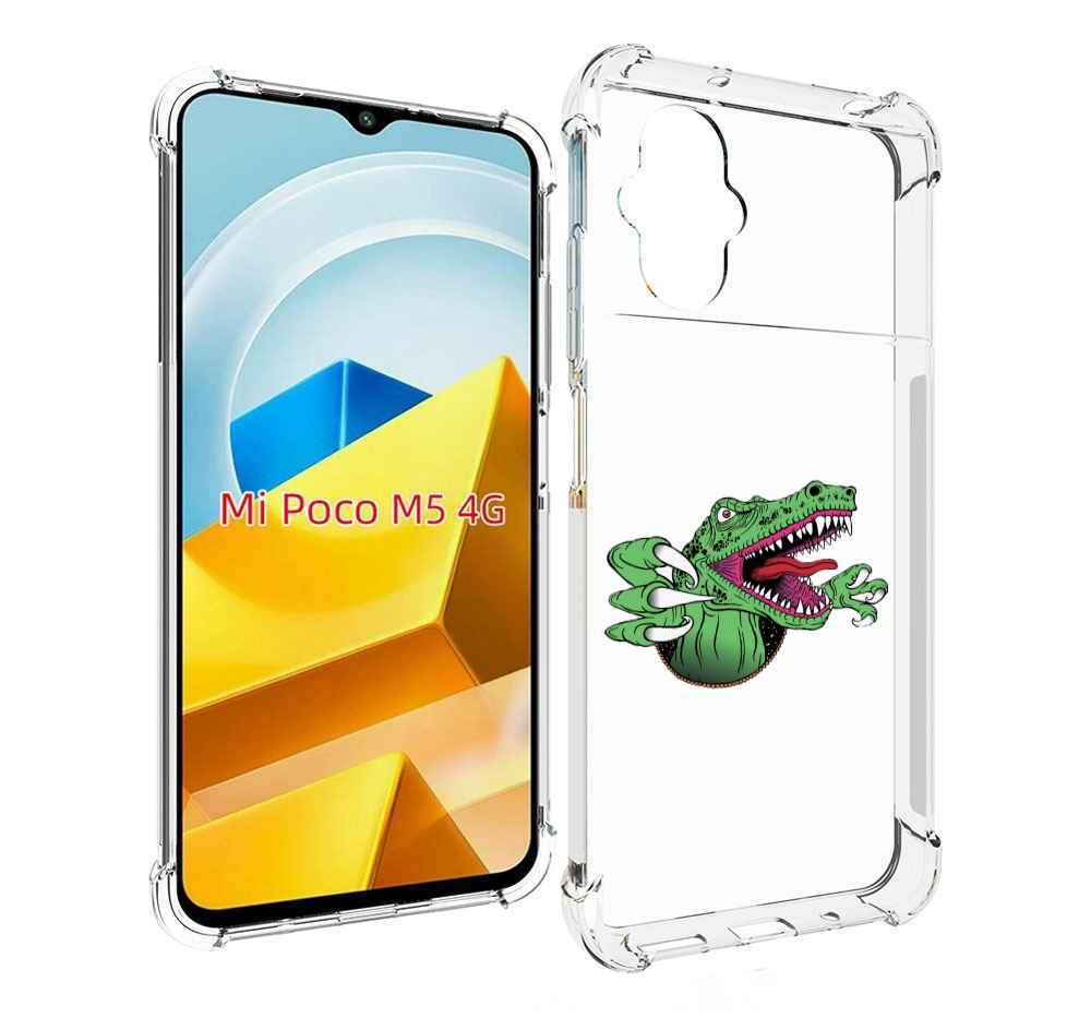 

Чехол Mypads Динозавр Для Poco M5 Противоударный, Прозрачный, Tocco