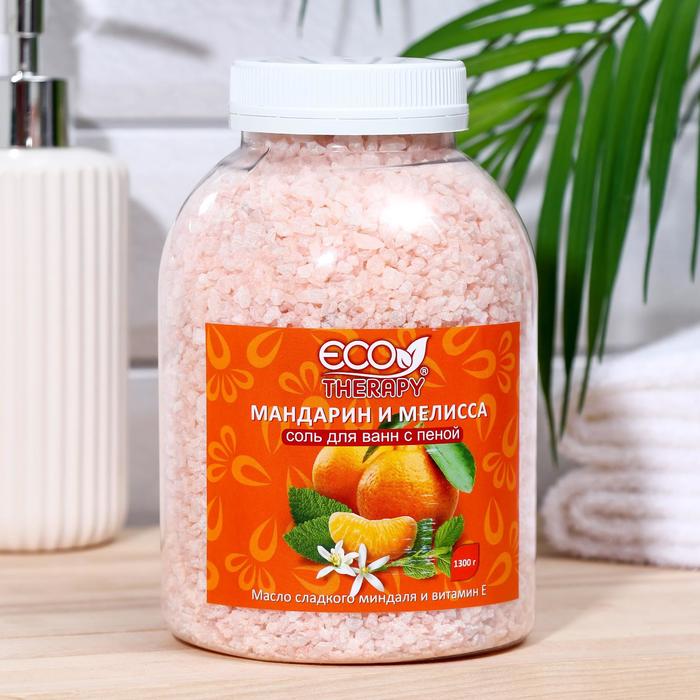 

Соль для ванн с пеной Ecotherapy ароматизированная "Мандарин и мелисса", 1300 г