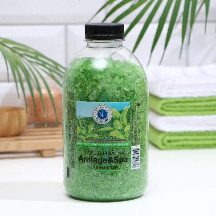 

Соль морская для ванн Spa by Lara, зелёный чай, ароматизированная, 1000 г