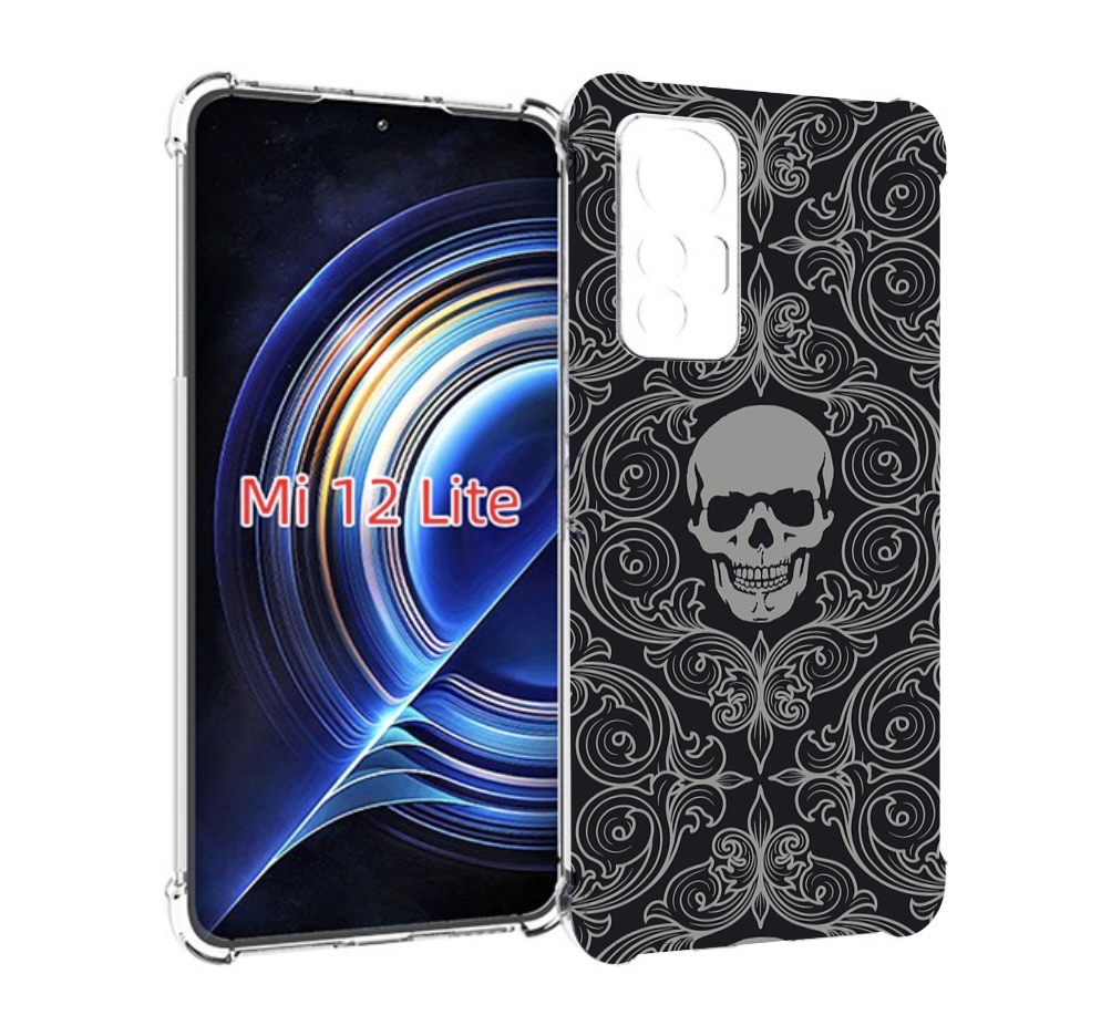 

Чехол MyPads орнамент-черепов для Xiaomi 12 Lite, Прозрачный, Tocco