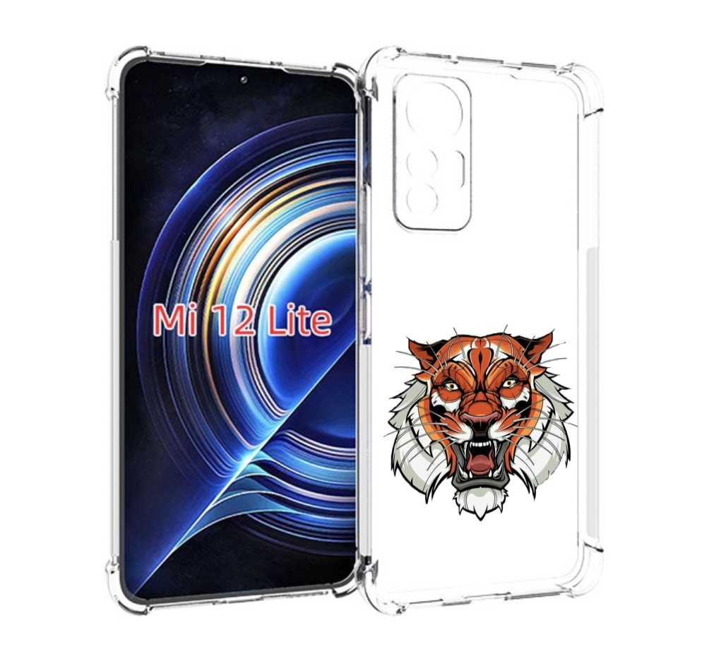 

Чехол MyPads оранжевый седой тигр для Xiaomi 12 Lite, Прозрачный, Tocco
