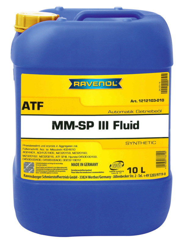 

Трансмиссионное масло RAVENOL 1212103-010-01-999 ATF MM SP-III Fluid, трансмиссионное масло ATF MM SP-III Fluid (10л) (4014835733145)