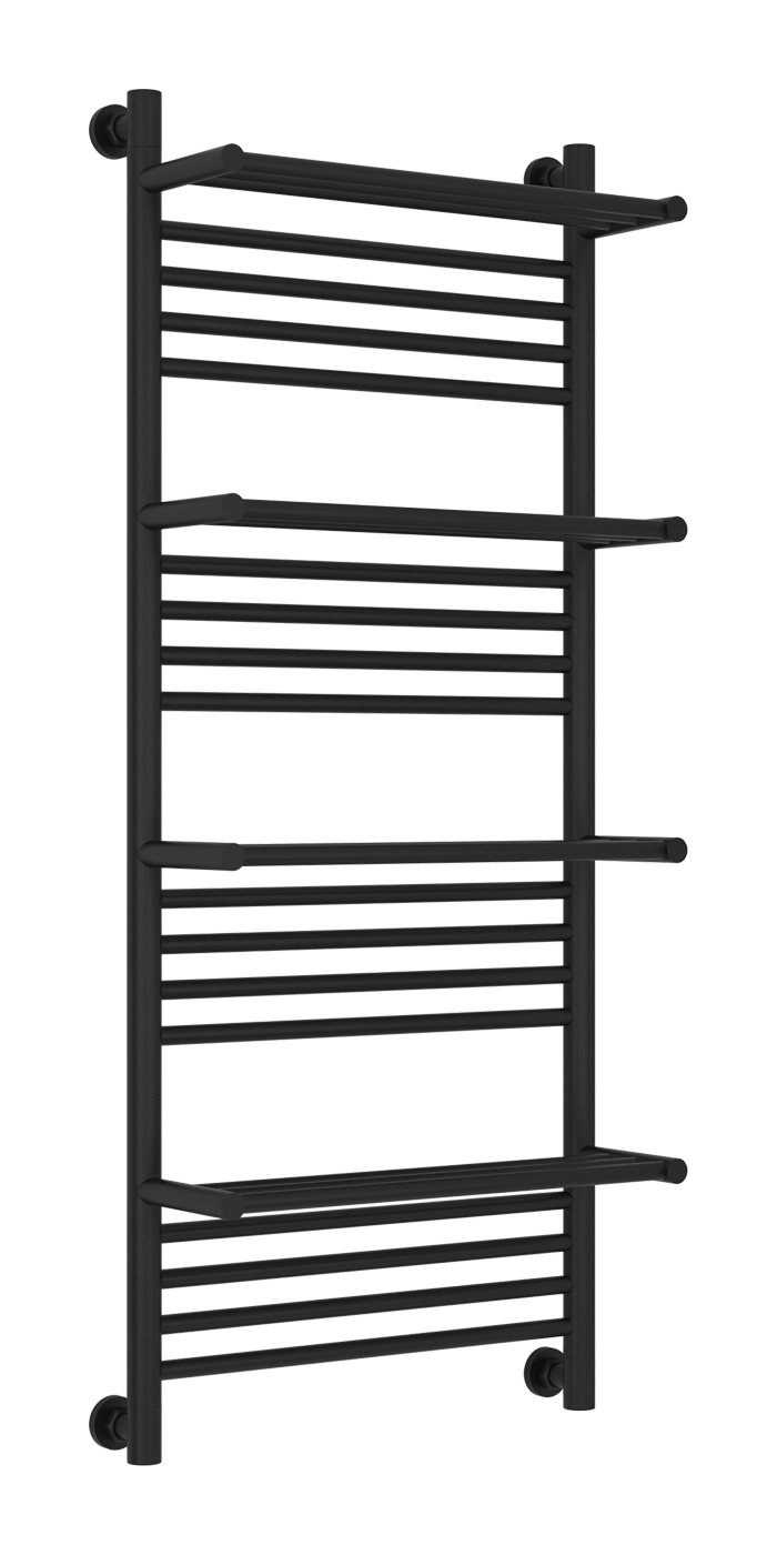 фото Водяной полотенцесушитель сунержа богема 4 полки+ 1200x500 матовый черный арт.31-0224-1250