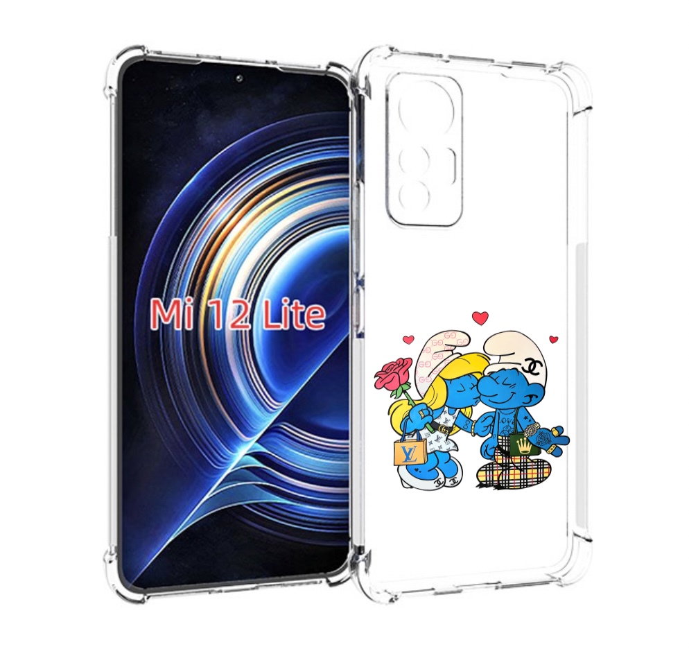 

Чехол MyPads модные-смурфики для Xiaomi 12 Lite, Прозрачный, Tocco