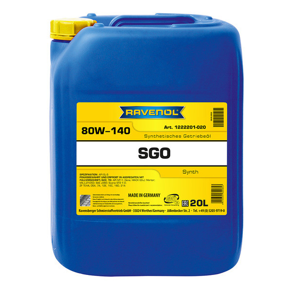 Трансмиссионное Масло Ravenol Getriebeoel Sgo Sae 80W-140 (20Л) Трансмиссионное Масло Rave