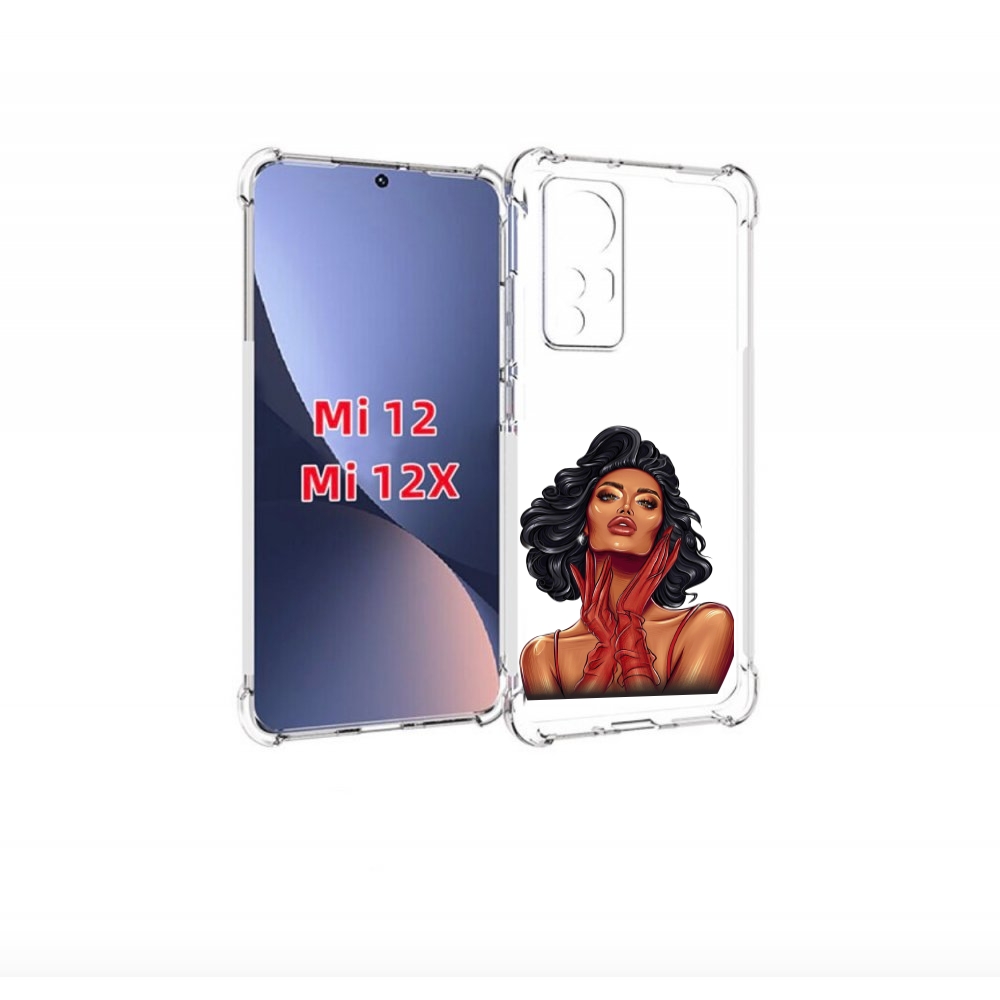 

Чехол бампер MyPads мулатка-в-перчатках женский для Xiaomi 12., Прозрачный, Tocco