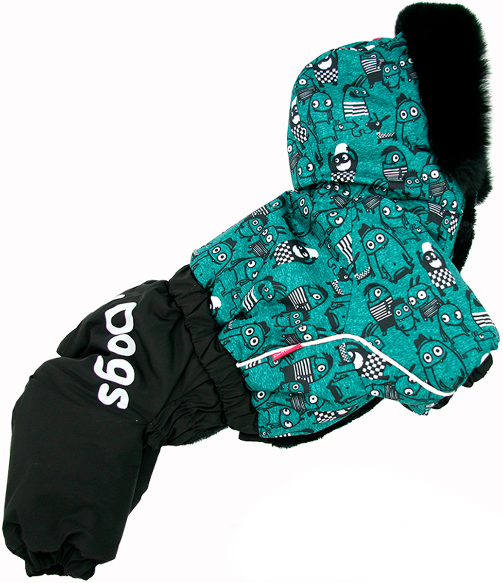 

Комбинезон для собак For My Dogs FW1100-2021 M (12) для мальчиков черно-зеленый