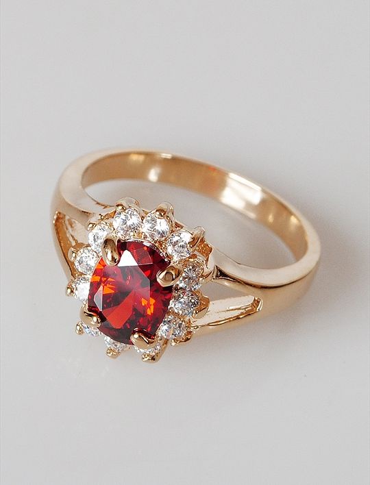 

Кольцо из бижутерного сплава р.  Lotus Jewelry 19R-029gn, гранат/циркон, 19R-029gn