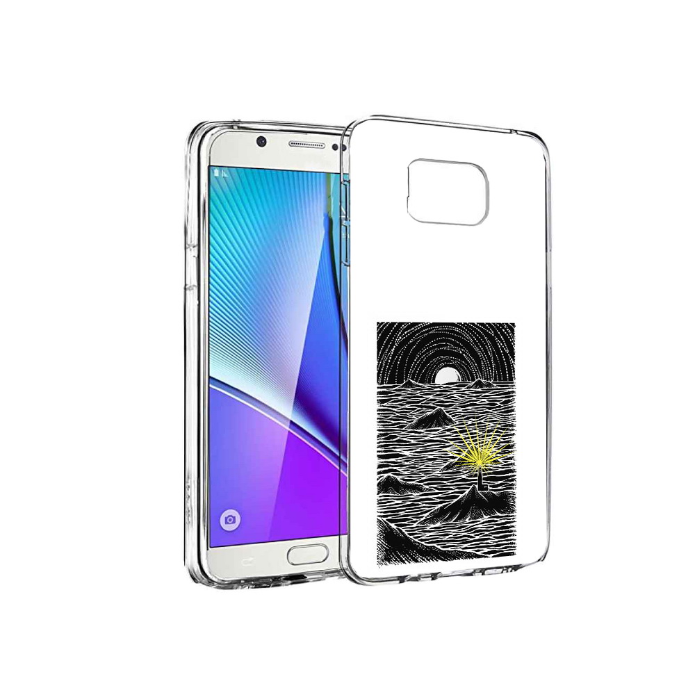 

Чехол MyPads Tocco для Samsung Galaxy Note 5 маяк в черно белом море, Прозрачный, Tocco