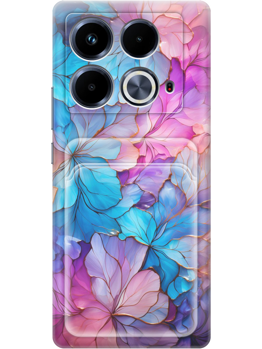 

Силиконовый чехол на Infinix Note 40 с принтом с карманом для карты прозрачный 799176, Прозрачный;голубой;розовый, 782626422